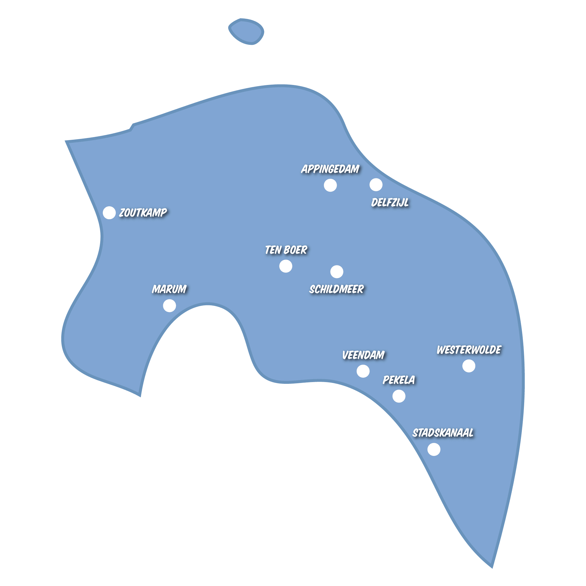 Kaart Provincie Groningen